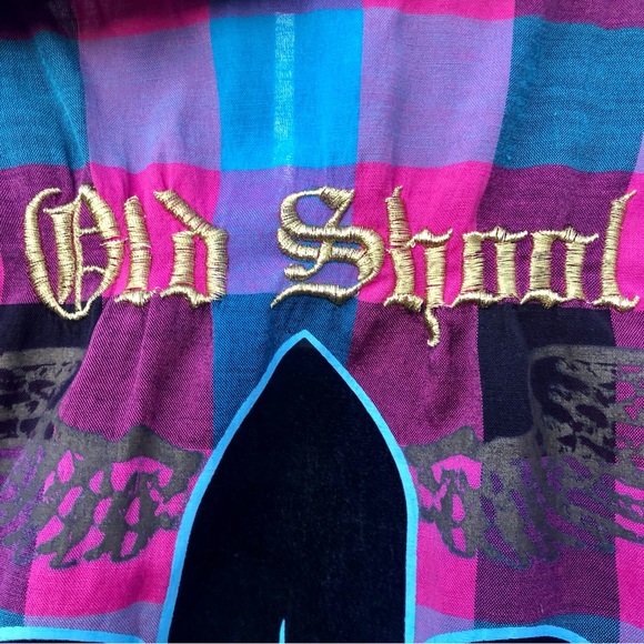 Old Skool Womens Shirt Plaid Ruffle Sleeve Sz. Small - Picture 12 of 13